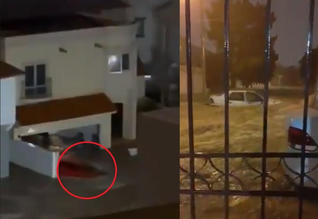 VIDEOS: Canal de Chuvíscar en Chihuahua se desborda por tormenta y corriente arrastra automóviles