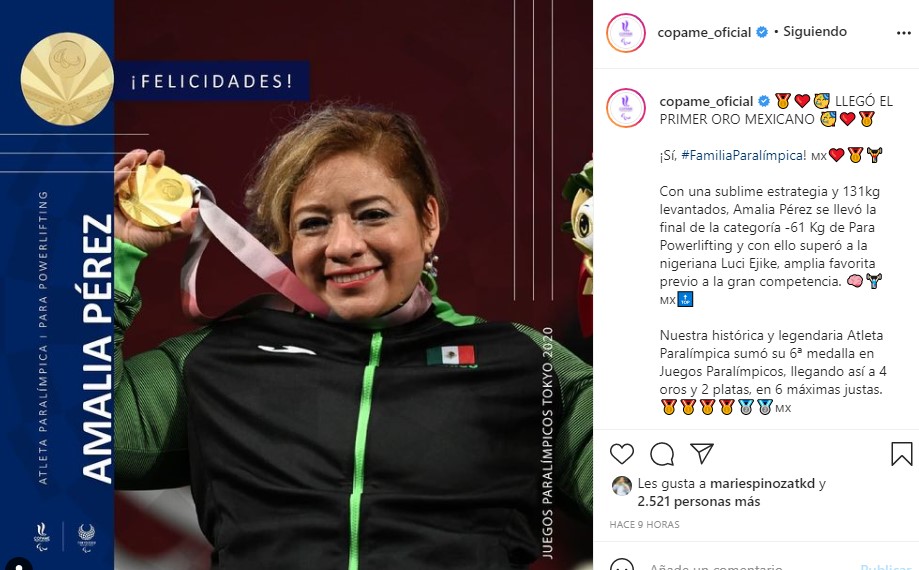 Jesús Hernández gana la segunda medalla de oro para México en los Juegos Paraolímpicos de Tokio 2020