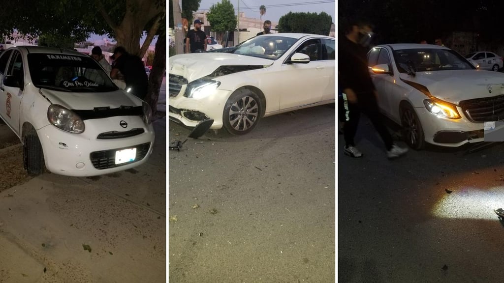 Taxista y auto chocan en crucero de Gómez Palacio; hay un lesionado