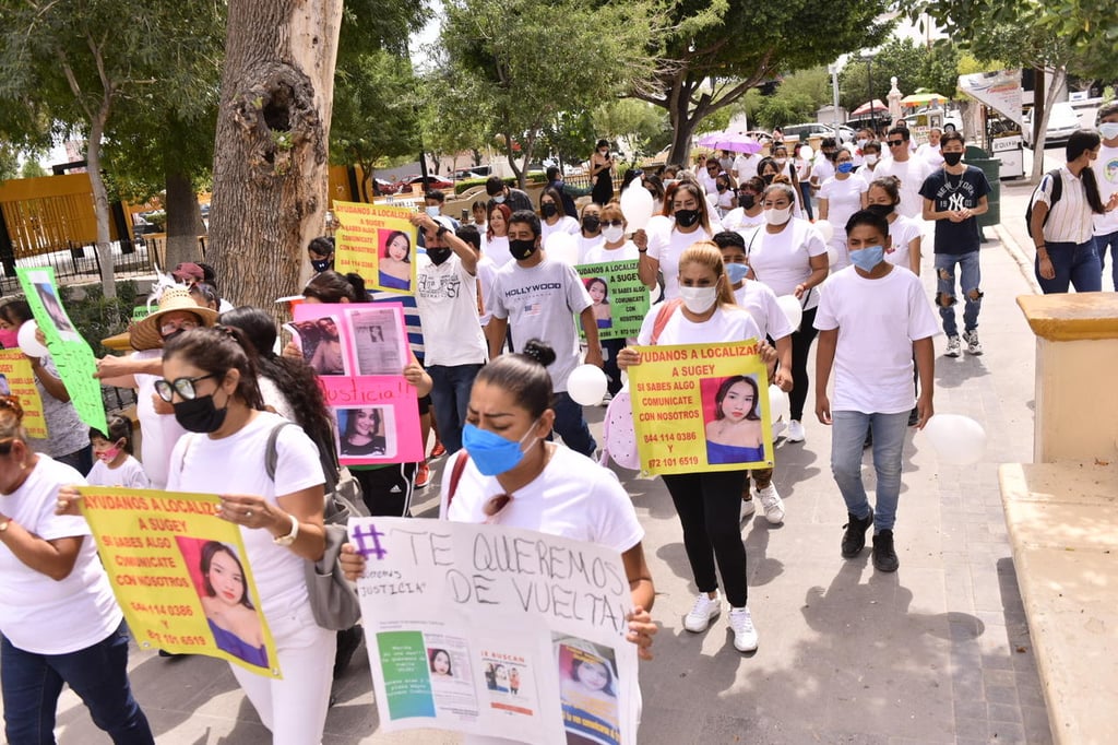 Familiares de Sugey marchan en Torreón para exigir verdad y justicia tras su desaparición en Mazatlán