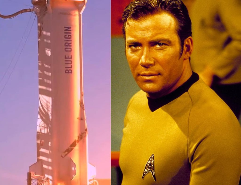 El 'capitán Kirk' llega al espacio a bordo de cohete de Jeff Bezos