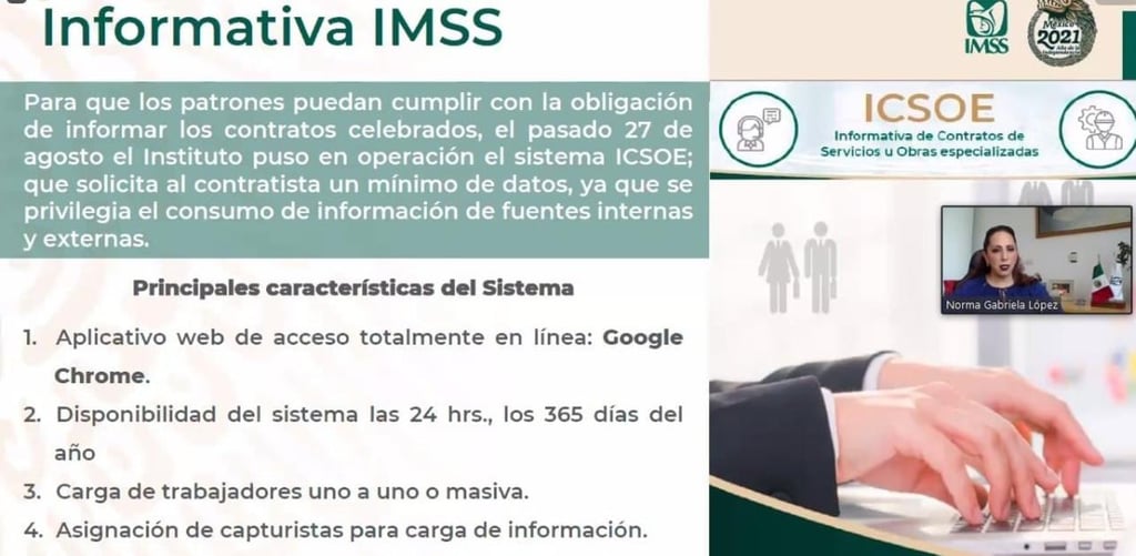 Sistema institucional Informativa de Contratos de Servicios y Obras Especializadas (ICSOE) operan y funcionan adecuadamente: IMSS