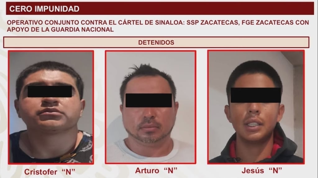 Tres duranguenses son detenidos en Zacatecas