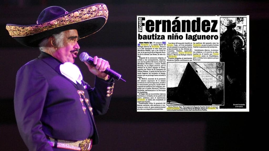 Vicente Fernández y su esposa bautizaron a un lagunero en Gómez Palacio