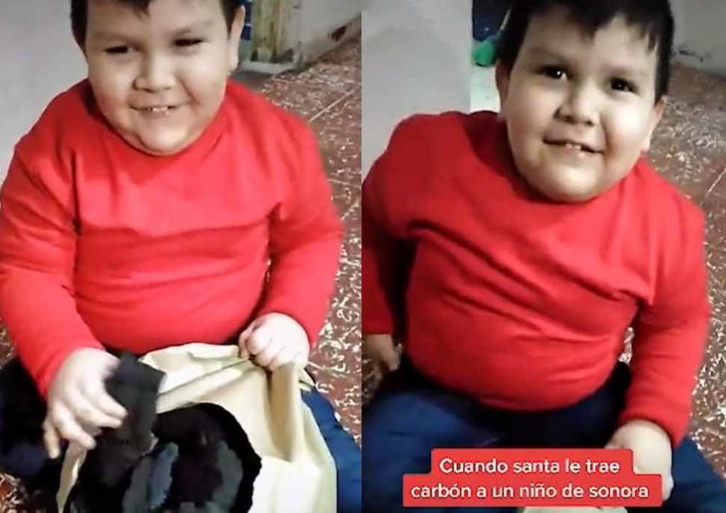 Niño recibe carbón por Navidad y planea hacer carnita asada
