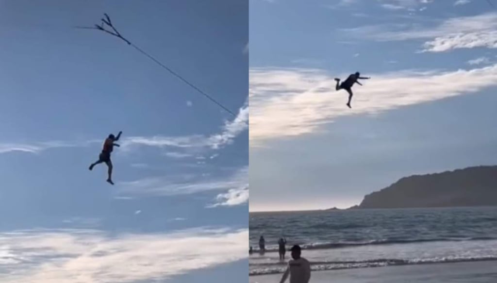 VIDEO: Turista duranguense cae de parapente en Mazatlán