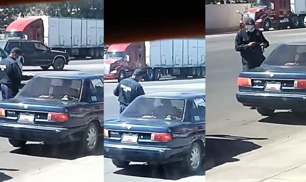 Captan a policía municipal de Durango recibiendo 'mordida'