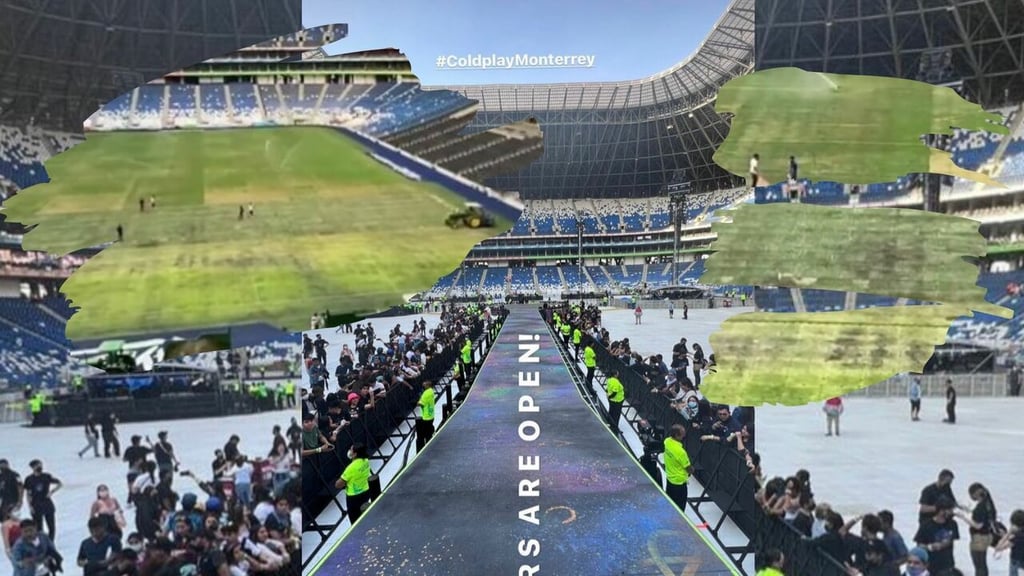 Cancha de Rayados luce afectada tras concierto de Coldplay 