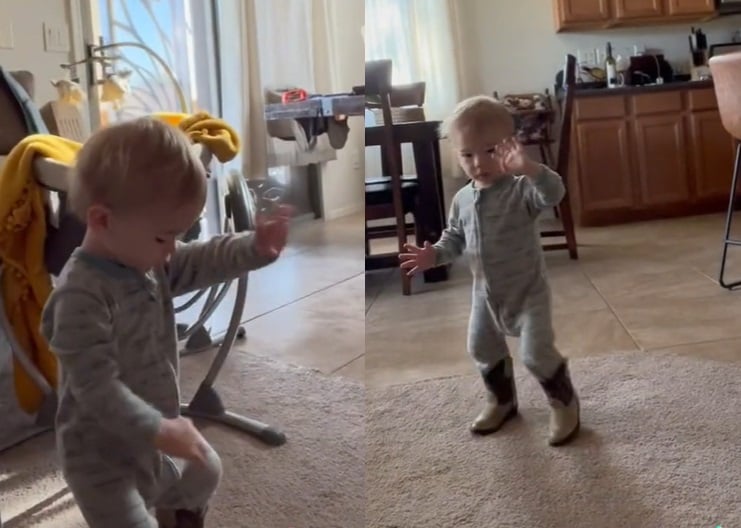 Bebé estadounidense conquista la red al bailar 'La Chona' con sus votas vaqueras