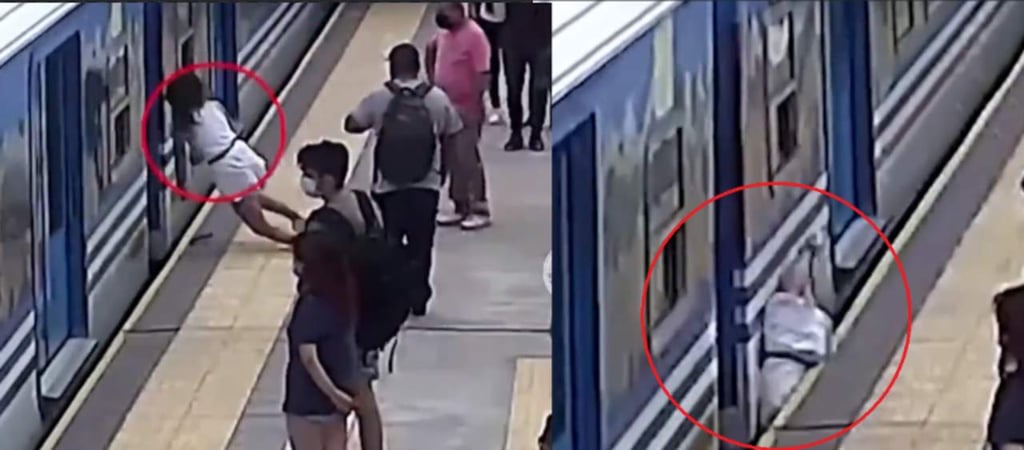 Mujer cae a las vías del tren cuando iba en marcha y vive para contarlo
