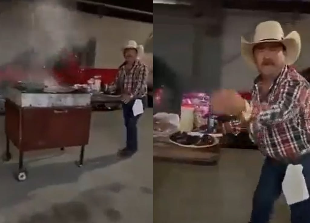 'Vendedor ambulante' de carne asada en Nuevo León se hace viral en redes