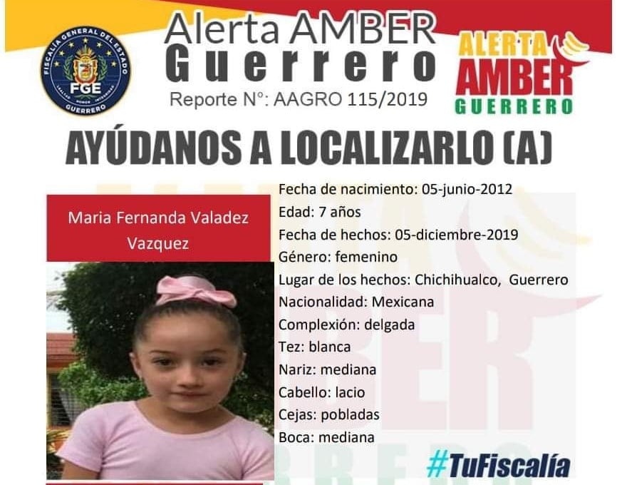 Exigen que pequeña de cuatro años raptada en Guerrero sea ubicada con vida