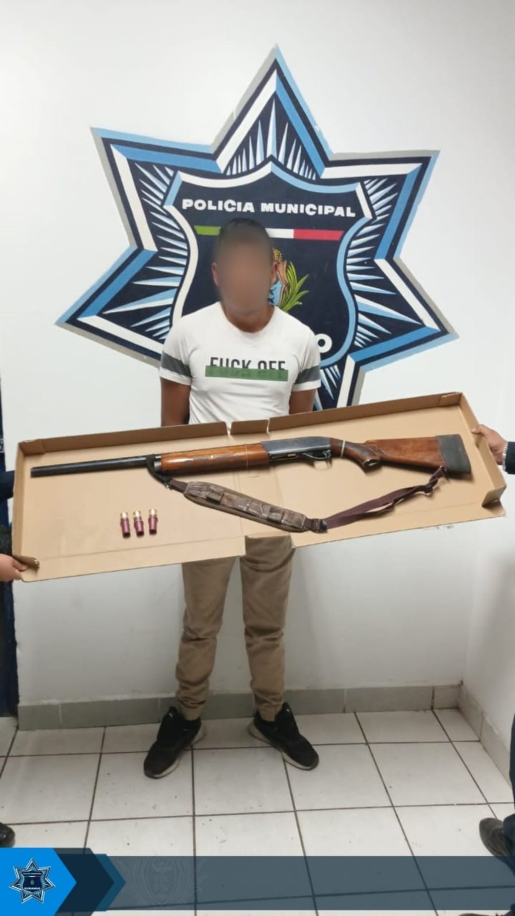Arrestan a un sujeto que portaba  escopeta en colonia Las Palmas