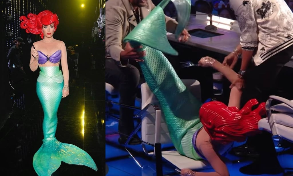 Katy Perry sufre aparatosa caída en plena trasmisión de American Idol