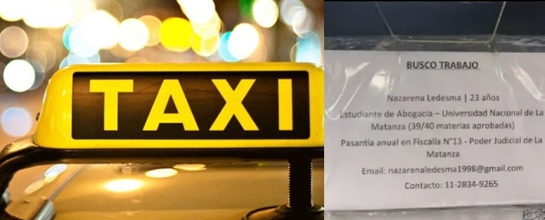 Taxista ayudó a encontrar trabajo a su hija pegando el CV en su carro