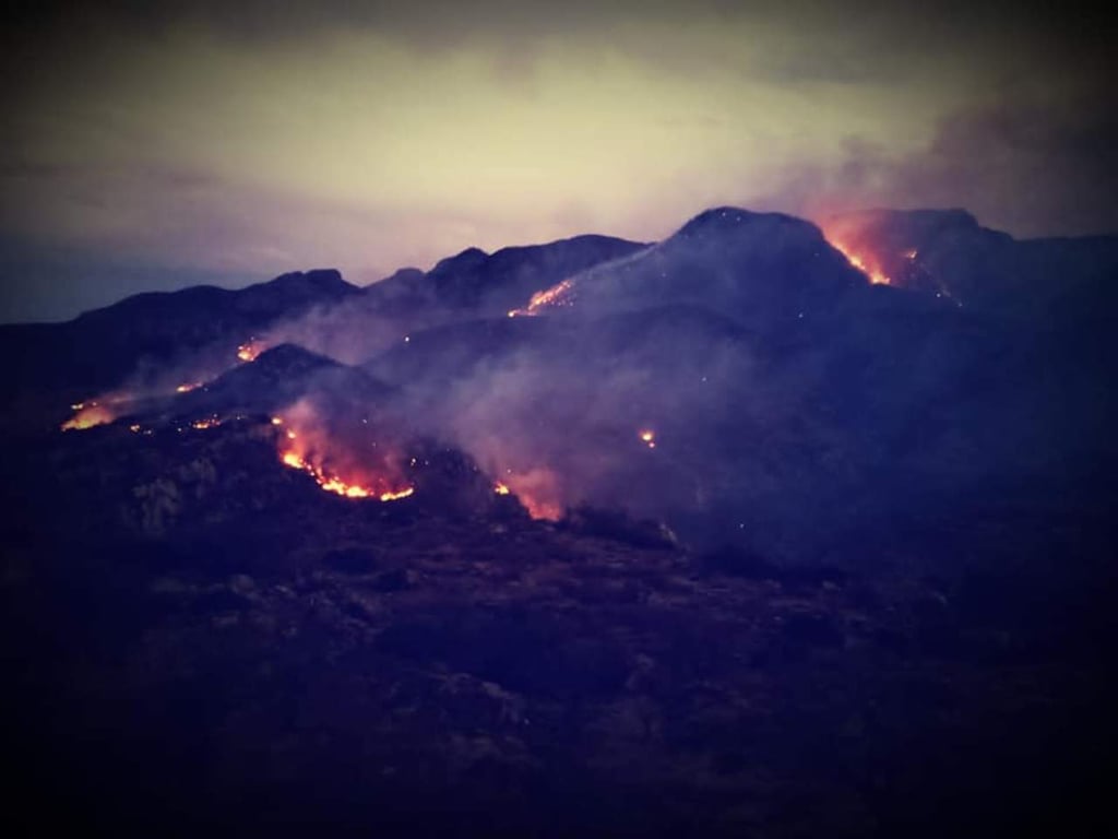 Combaten incendio en la sierra de San Bernardo, Durango