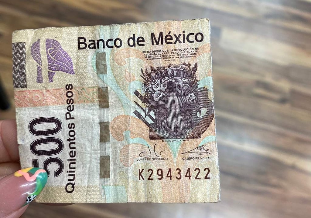 Encuentran mitad de billete de 500 pesos en cajero de Durango; buscan entregarla a su dueño