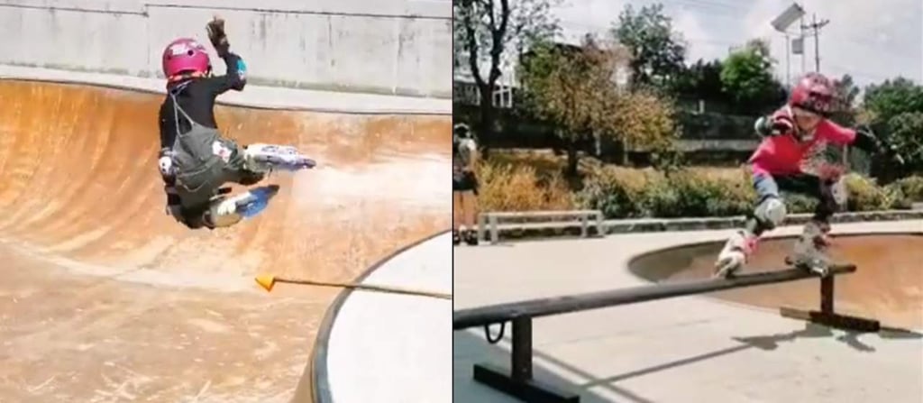 Niña domina el patinaje agresivo; es mexicana y tiene 7 años