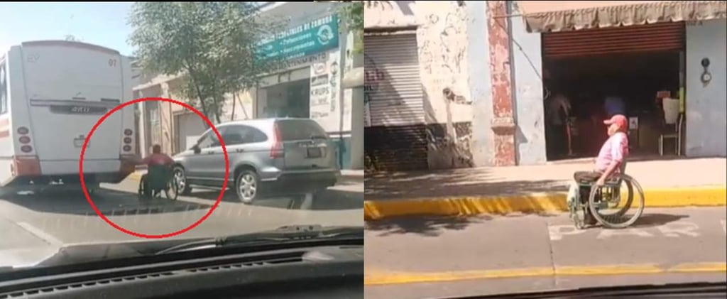 VIDEO: Captan a varón en silla de ruedas 'jalándose' de un camión de ruta
