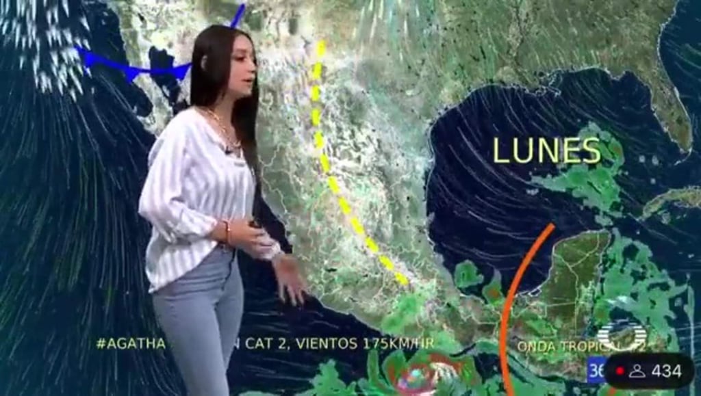 VIDEO: Presentadora del clima describe al huracán Agatha con vientos de '175 mil km/hr'