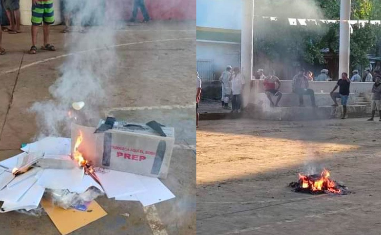 Incendian casillas e impiden votación en seis comunidades de Oaxaca