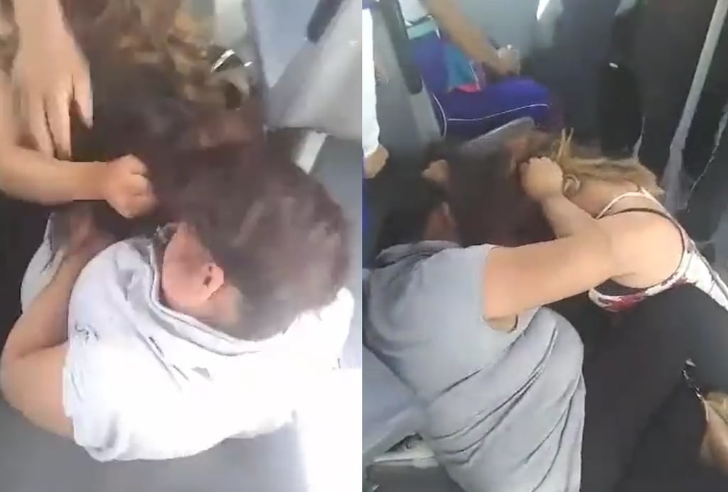 VIDEO: Mujeres se agarran de las 'greñas' en el camión