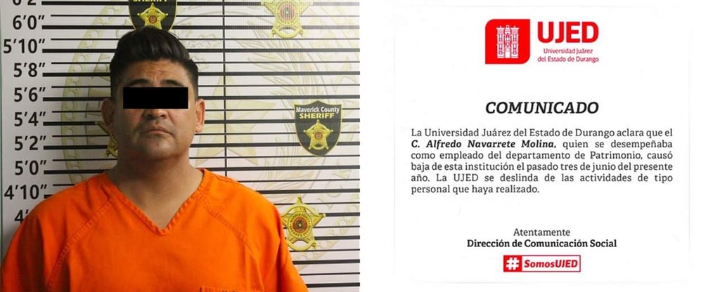UJED se deslinda de Alfredo 'N', detenido en EUA por posesión de narcóticos