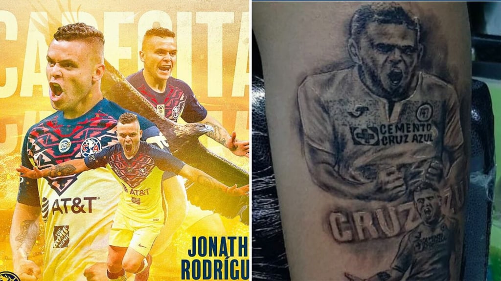 Aficionados del América recuerdan cuando un fanático de Cruz Azul se tatuó a 'Cabecita' Rodríguez