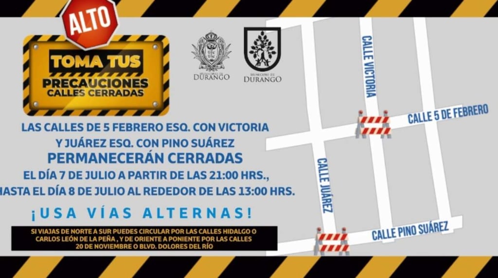 Cerrarán calles por aniversario de la ciudad