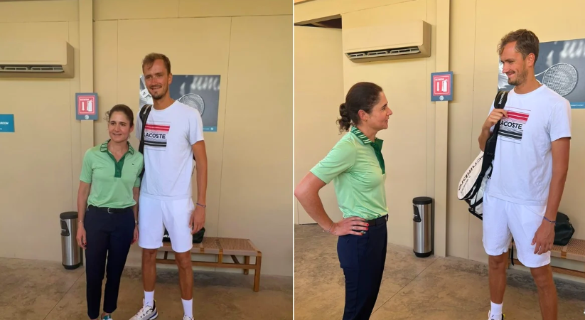 Daniil Medvedev y Lorena Ochoa se conocen en el Abierto de Los Cabos