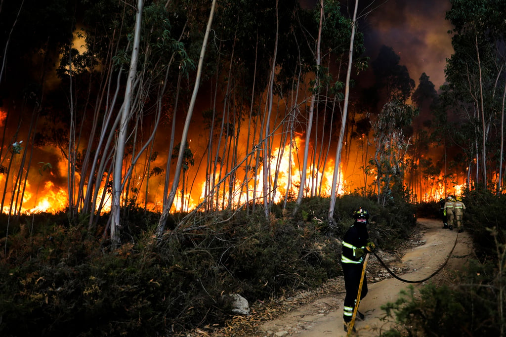 Portugal combate incendio forestal en la Serra de la Estrela