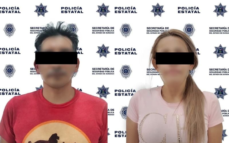 Detienen en Durango capital a pareja acusada de robo de vehículo