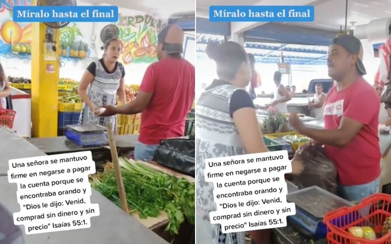 VIDEO: Mujer intenta llevar despensa sin pagar porque 'Dios le dijo que tomara lo que necesitara'