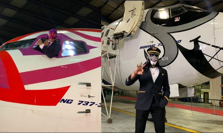 Aerolínea mexicana presenta aviones con 'máscaras' de luchadores de la AAA