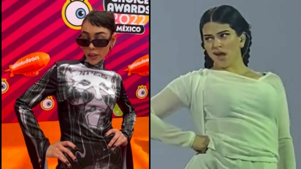 Danna Paola recrea el icónico meme de Rosalía mascando chicle
