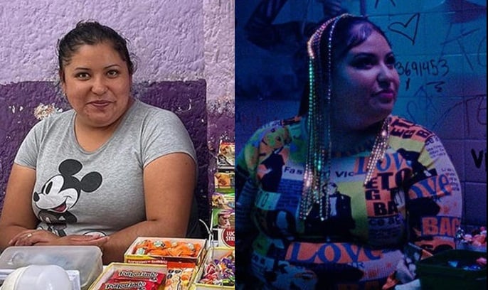 Mujer pasa de vender dulces en la calle a salir en video musical de Danna Paola