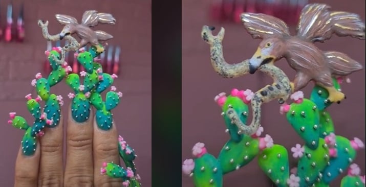 ¿Qué tan mexicana eres? Pues... local de uñas realiza diseño para celebrar septiembre