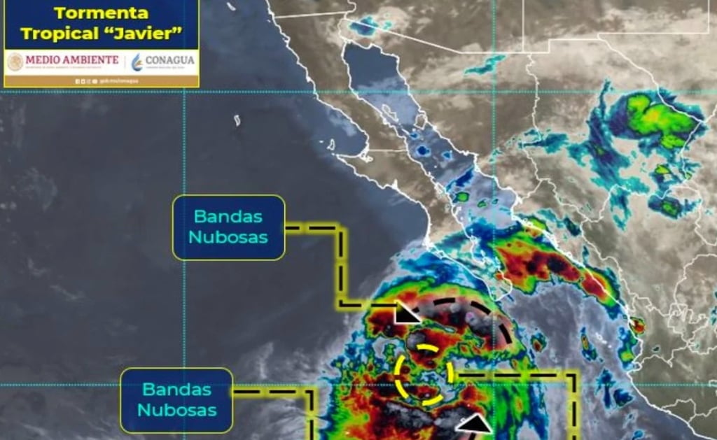 Depresión tropical Once-E se intensifica a la tormenta Javier y causará lluvias intensas
