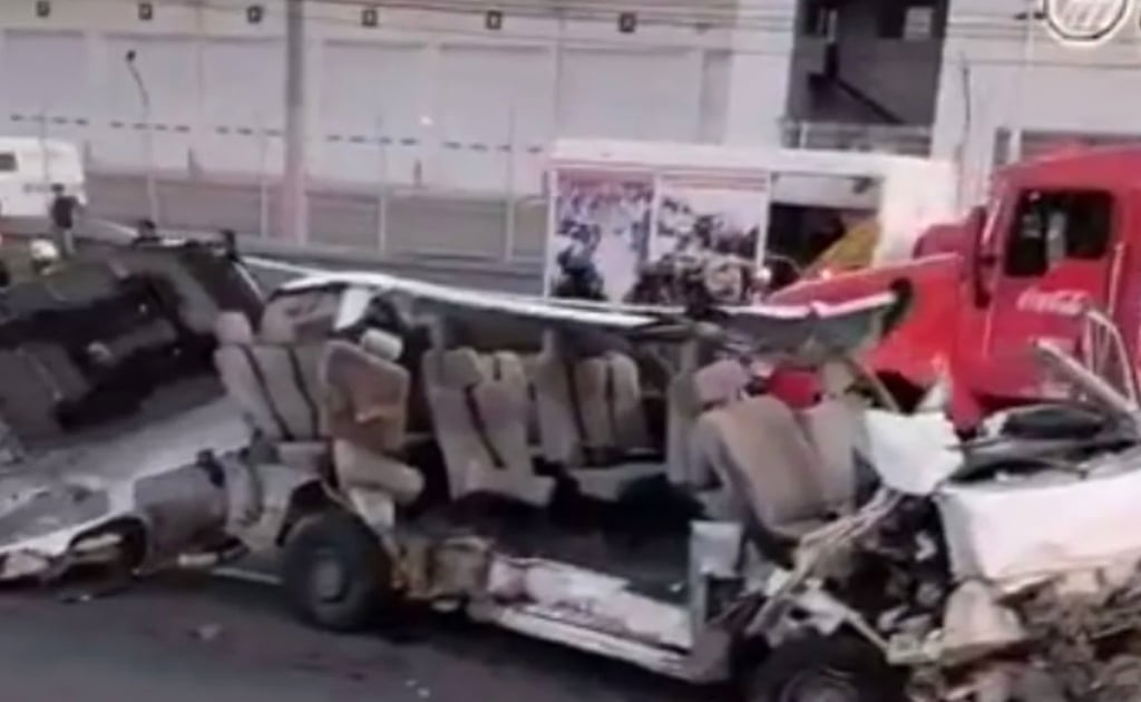 Choque entre camioneta, camión y tráiler con refrescos deja 7 muertos en Guanajuato