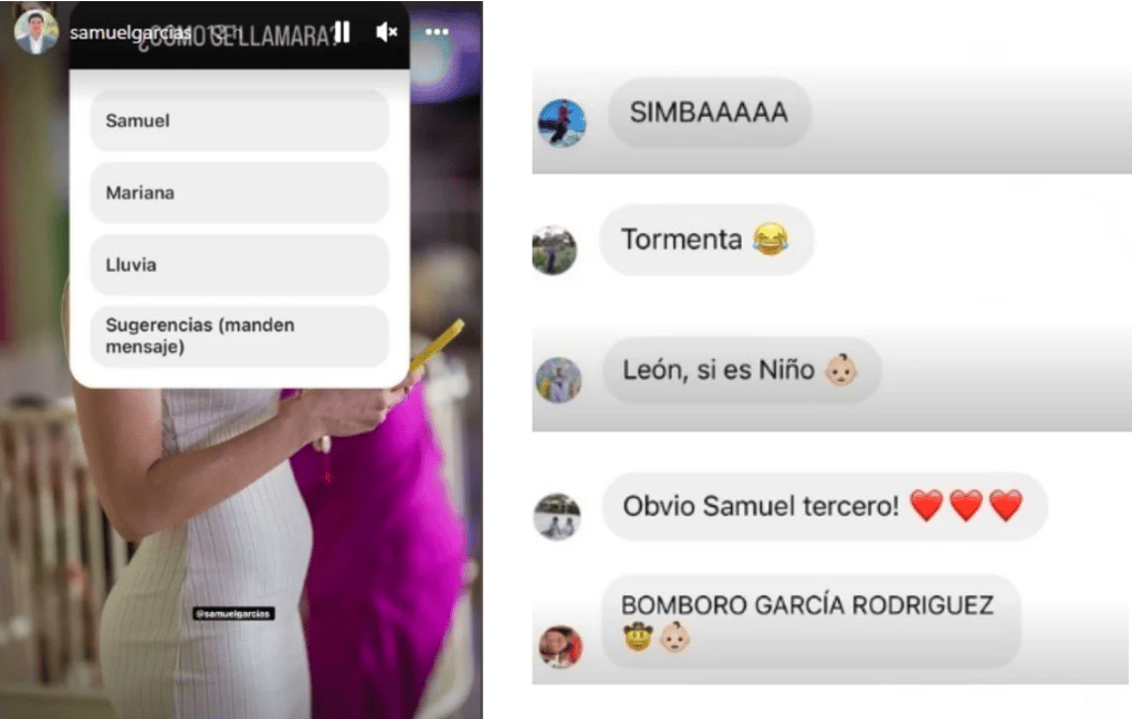 Mariana y Samuel García lanzan encuesta para elegir el nombre de su hijo