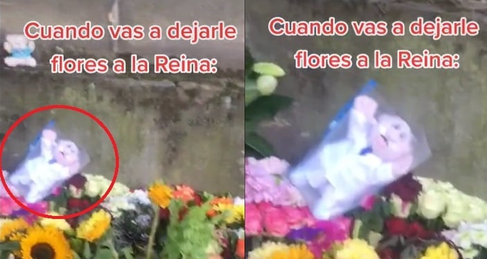 VIDEO: El mexicano no conoce límites; dejan un Dr. Simi de ofrenda para la Reina Isabel II