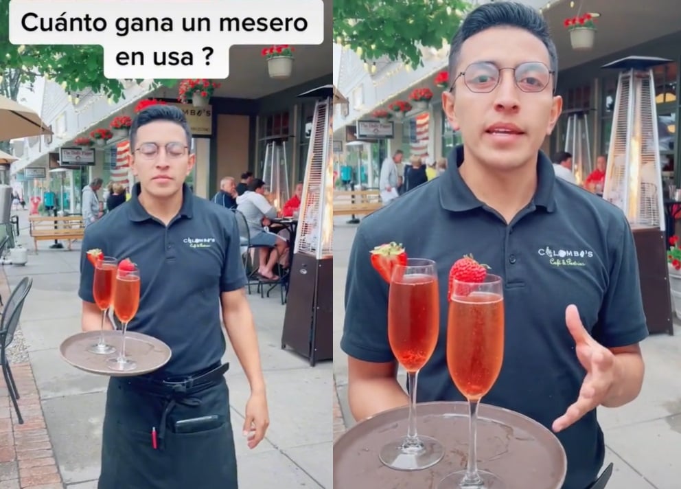Mexicano revela cuánto gana por trabajar como mesero en Estados Unidos