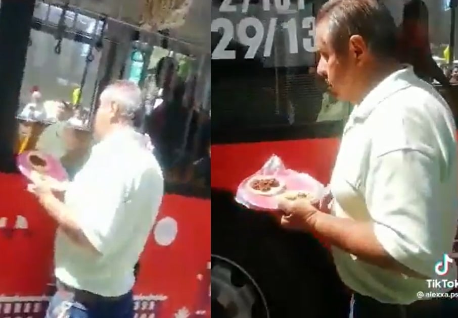 Hombre se vuelve viral por continuar comiendo tacos durante balacera