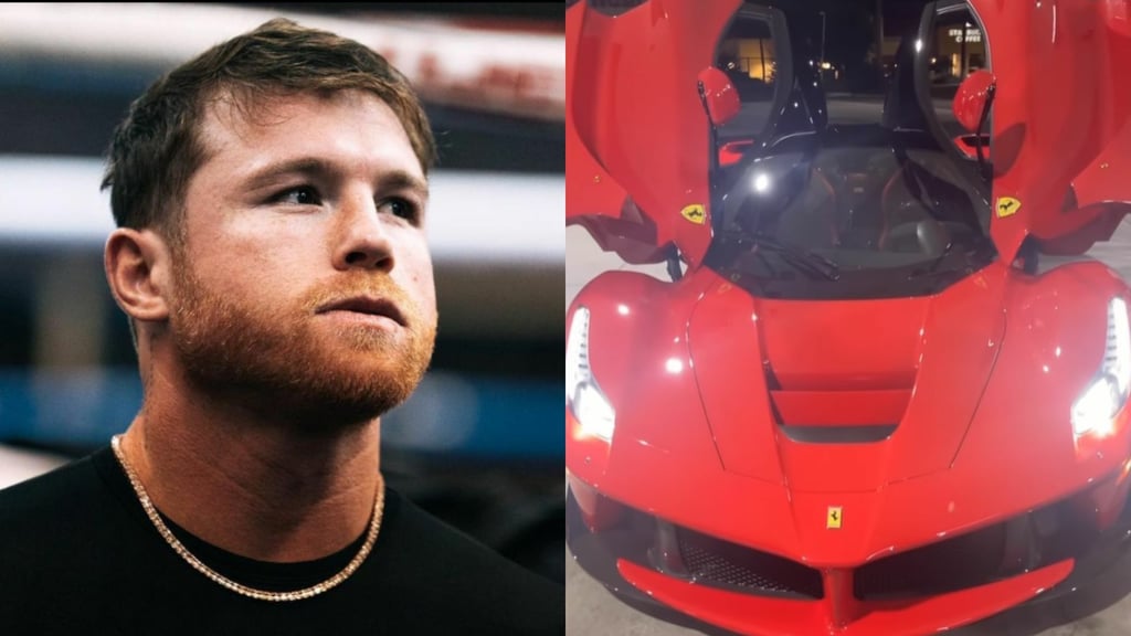 Canelo Álvarez presume en redes el rugido de su nuevo Ferrari