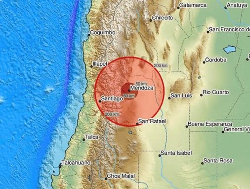 Sismo de magnitud 5.4 sacude la provincia de Mendoza en Argentina