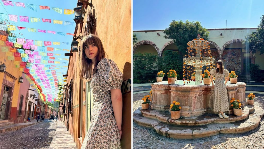 Lily Collins se pasea por calles de San Miguel de Allende