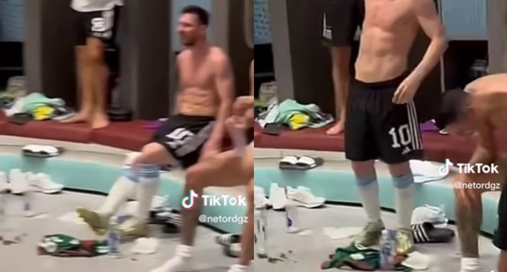 VIDEO: Durante festejos ¿Messi patea la playera de la Selección Mexicana?