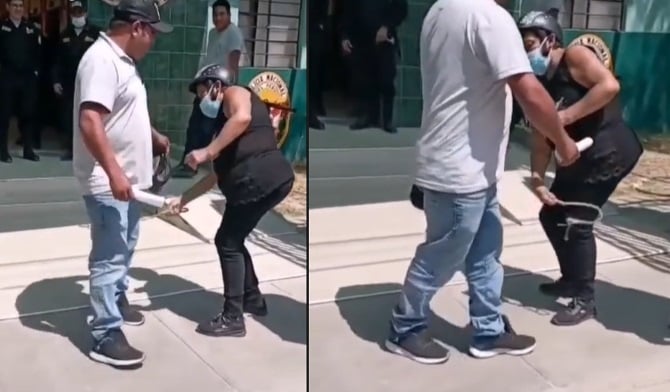 Video: Sale de la cárcel y su mamá lo agarra a 'cinturonazos'