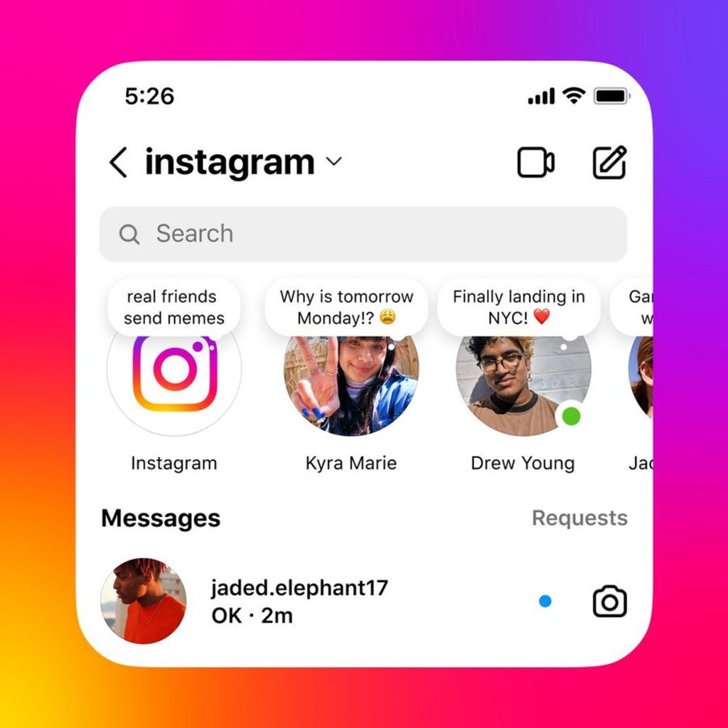 Instagram lanza una función de notas