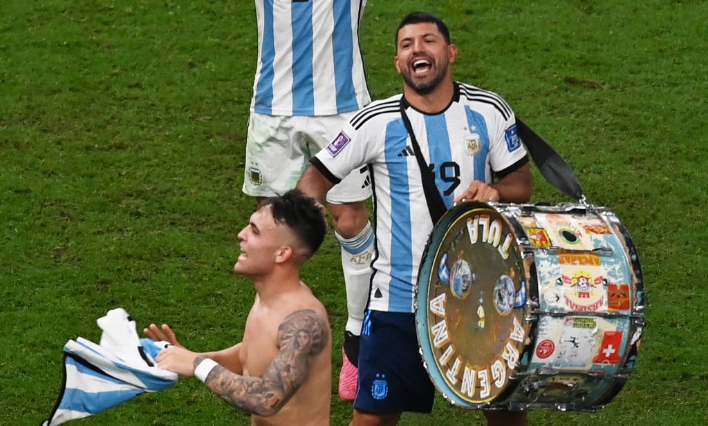 Sergio 'Kun' Agüero olvidó a su hijo en Qatar por celebrar con Argentina